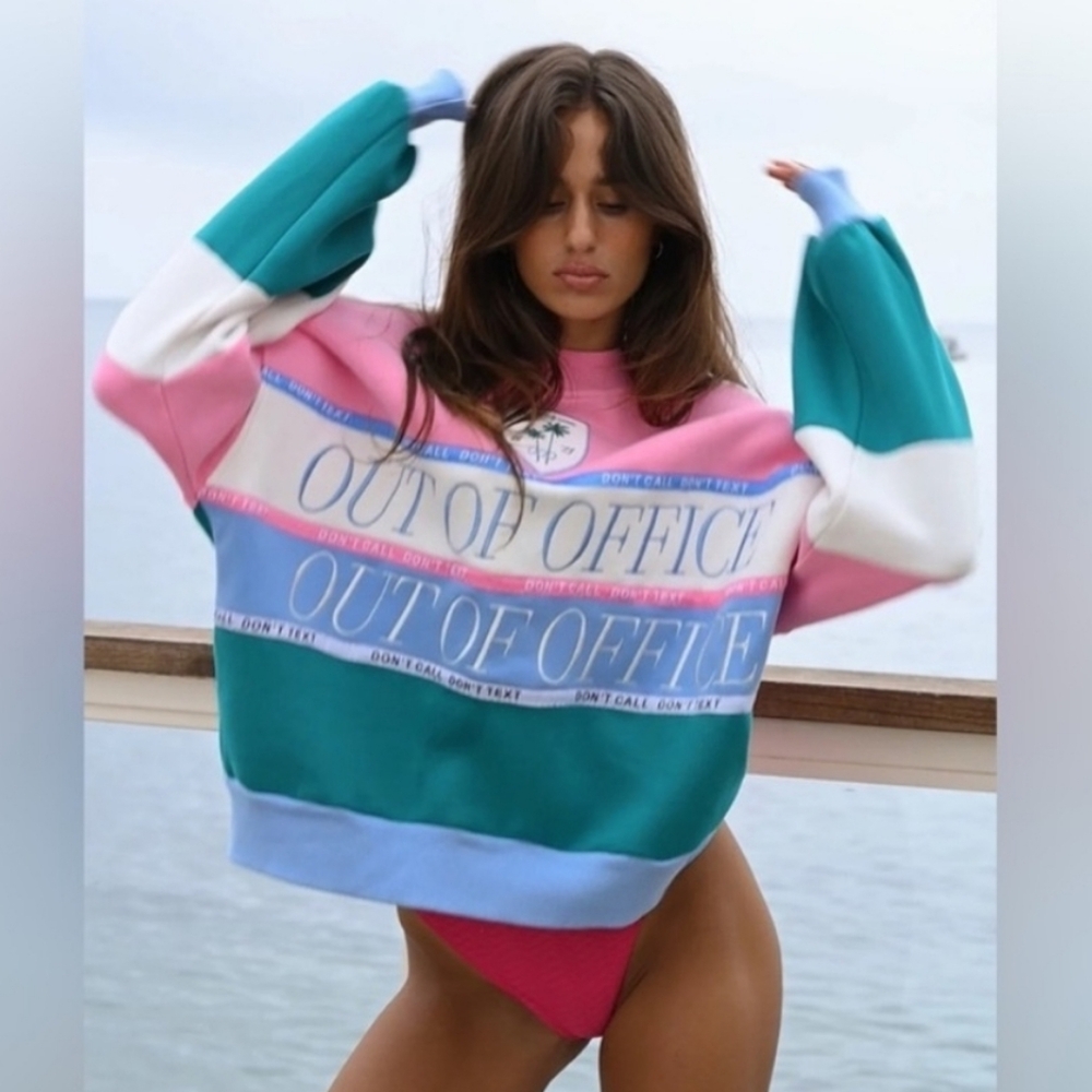 YELLOW THE LABEL Out of Office Colorblock Sweatshirt